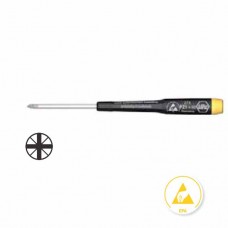 Wiha Precision ESD Pozidriv Screwdriver - Dissipative Handle, ESD-Safe - PZ 1 - 07643